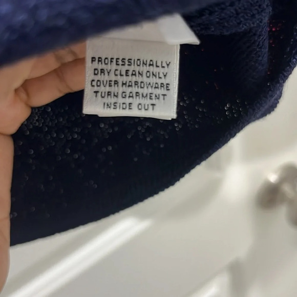 St. John Vintage Knit Red and Navy Nautical Logo Long Sleeve Top Sz Small Petite - Picture 6 of 8